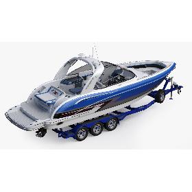 3D model Formula 350 FX CBR Luxury Sport Boat and Trailer Phoenix